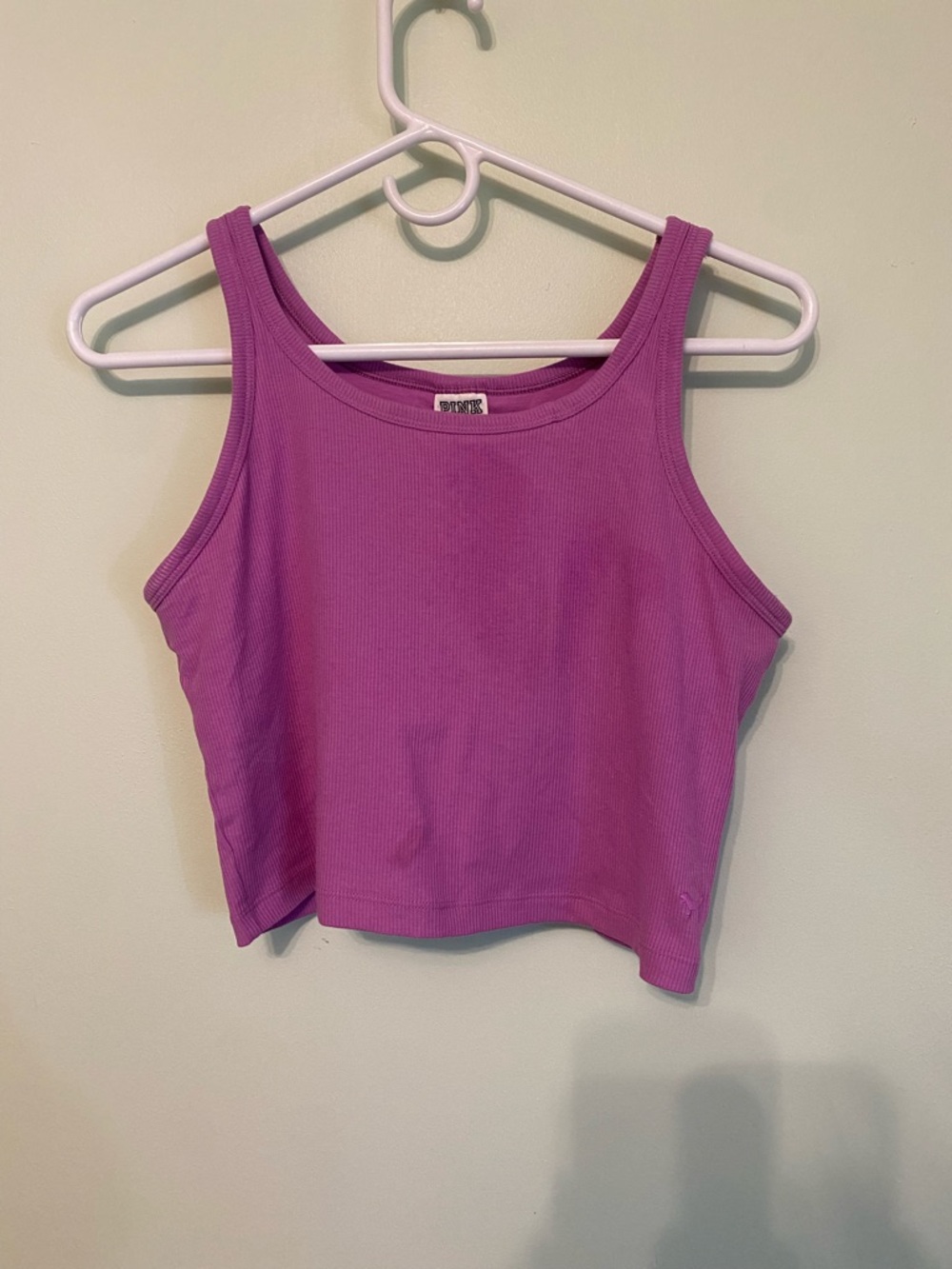 PINK Victoria's Secret Neon Green Ribbed Cropped Tank